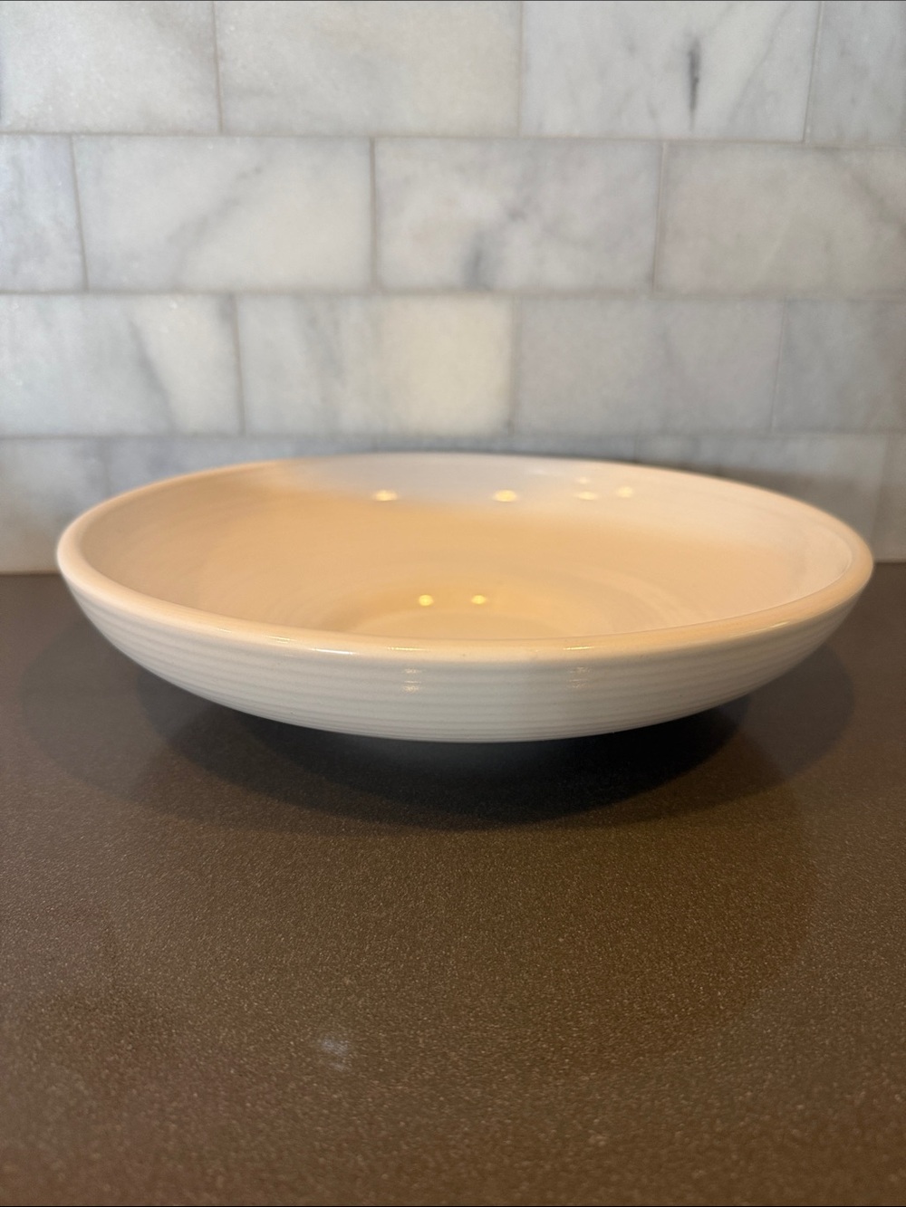 Earthware shallow decorative bowl